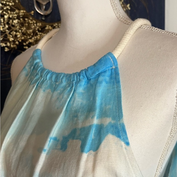 London Times Multicolor Beach Scene Linen Blend Dress NWT size 10 - Picture 3 of 15